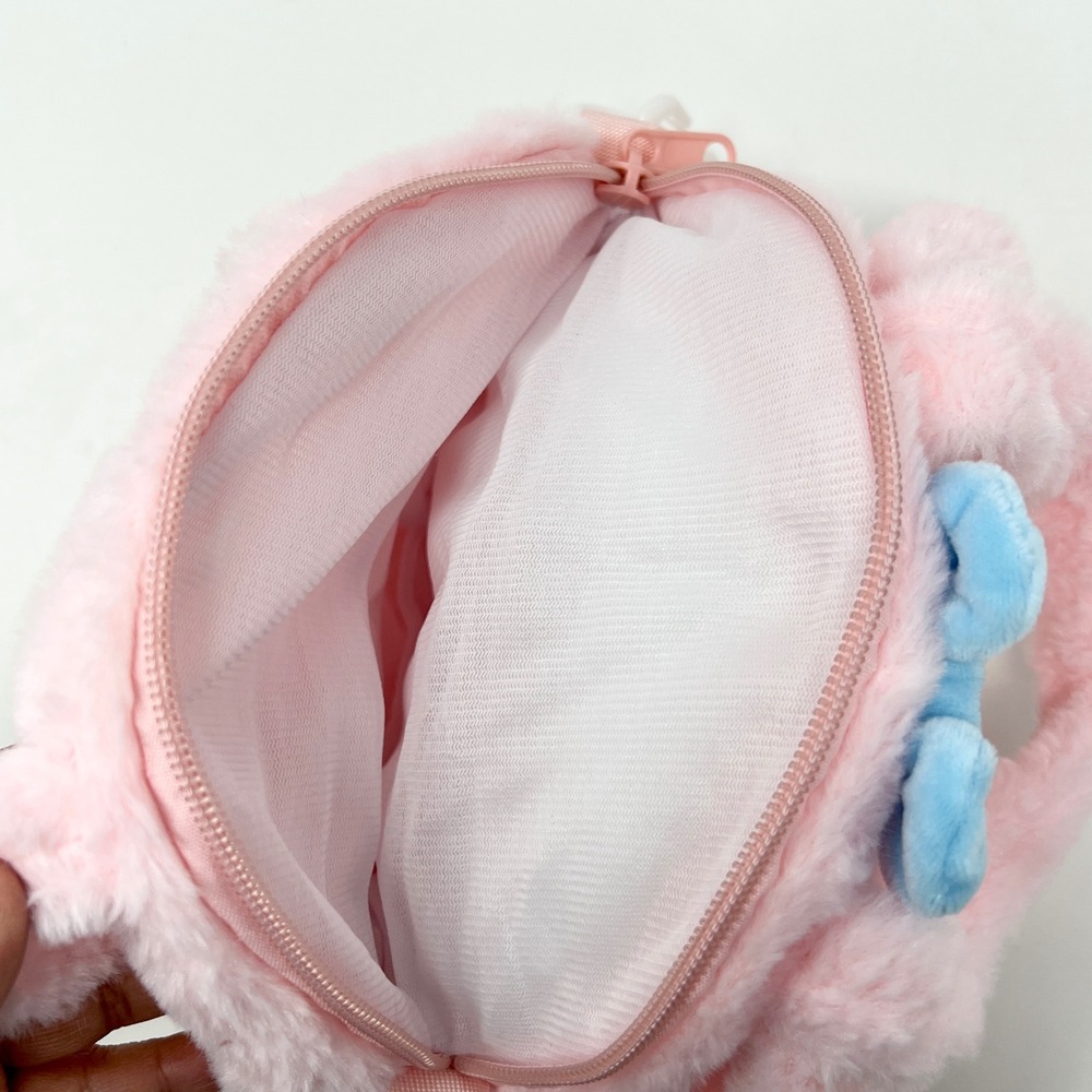 Sanrio My Melody Pink Plush Crossbody Bag Kawaii Faux Fur Character Purse - Picture 7 of 8